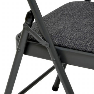 Lot de 4 chaises pliantes en tissu chiné FLEXY - Gris foncé
