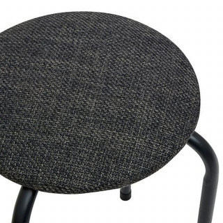 Lot de 2 tabourets d'appoint en métal et tissu chiné FLEXY - Gris foncé