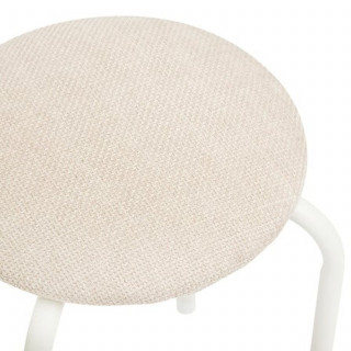 Lot de 2 tabourets d'appoint en métal et tissu chiné FLEXY - Beige