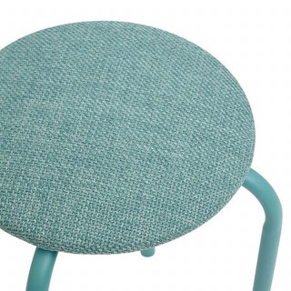 Lot de 2 tabourets d'appoint en métal et tissu chiné FLEXY - Vert Céladon