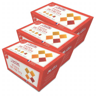 Lot 3x Ballotin 16 carrés de fruits - Boîte 200g