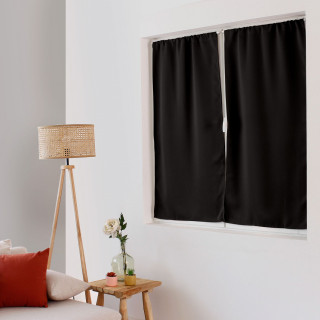 Vitrage occultant REGLISSE - 60 x 120 cm - Noir