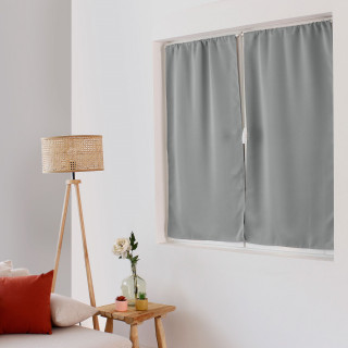 Vitrage occultant REGLISSE - 60 x 120 cm - Gris clair