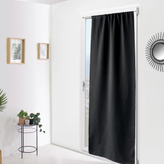 Rideau de porte occultant REGLISSE - 90 x 210 cm - Noir