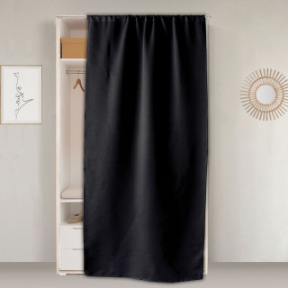 Rideau de porte occultant REGLISSE - 90 x 210 cm - Noir