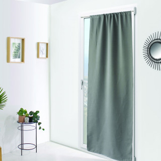 Rideau de porte occultant REGLISSE - 90 x 210 cm - Gris clair
