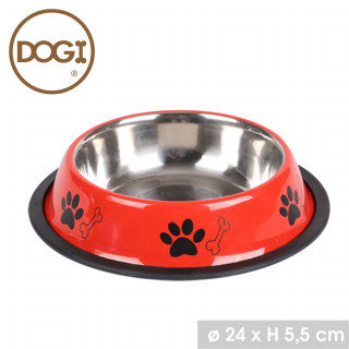 Gamelle pour chien avec base anti-dérapante - Rouge