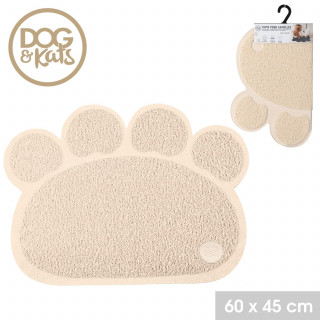 Tapis de gamelle antidérapant en forme de patte MAYA - Beige