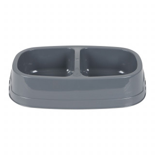 Gamelle double pour chien et chat CALI - Gris foncé