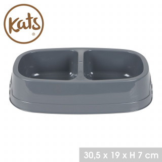 Gamelle double pour chien et chat CALI - Gris foncé