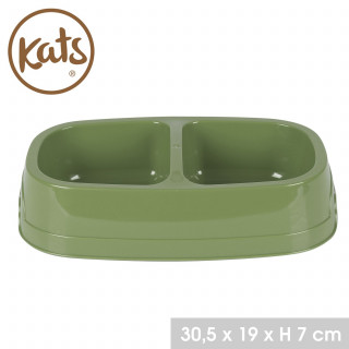 Gamelle double pour chien et chat CALI - Vert Sauge