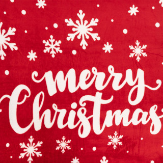 Plaid de Noël motif Merry Christmas - 130 x 180 cm - Rouge