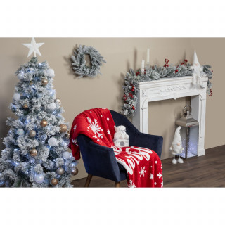 Plaid de Noël motif Merry Christmas - 130 x 180 cm - Rouge