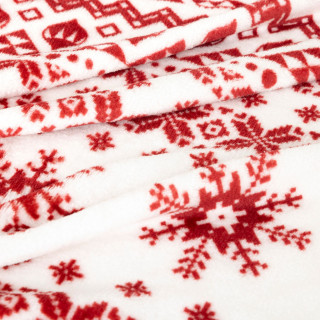 Plaid de Noël motif Scandinave - 130 x 180 cm - Rouge