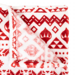 Plaid de Noël motif Scandinave - 130 x 180 cm - Rouge