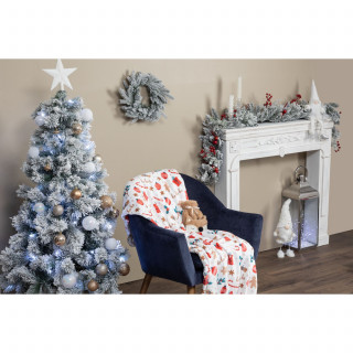 Plaid de Noël motif pain d'épice - 130 x 180 cm - Rouge
