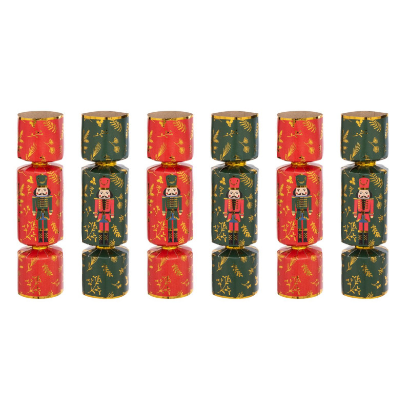 Lot de 6 crackers imprimés Casse-Noisette - Rouge et vert