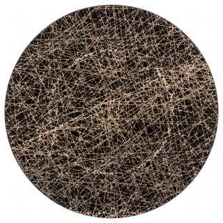 Lot de 12 assiettes de présentation LIGNES - Noir et or