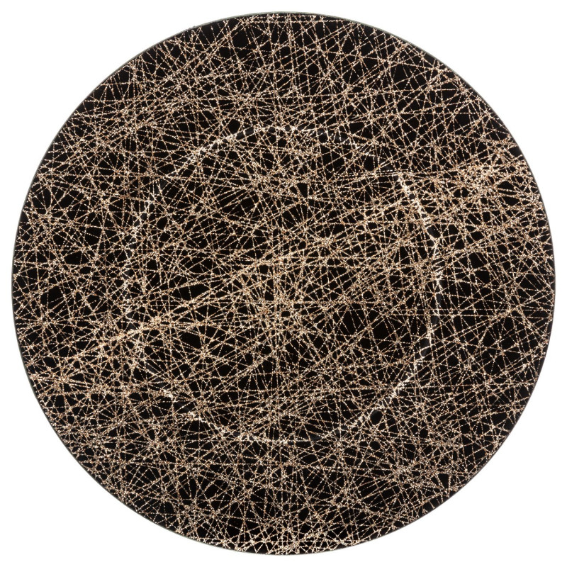 Lot de 12 assiettes de présentation LIGNES - Noir et or