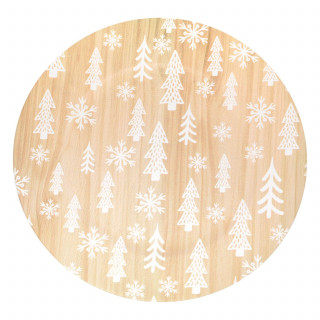 Lot de 12 assiettes de présentation effet bois SAPINS - Beige