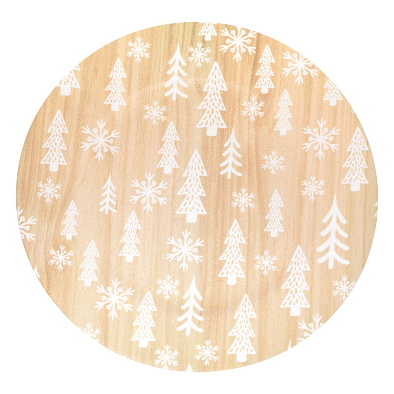 Lot de 12 assiettes de présentation effet bois SAPINS - Beige