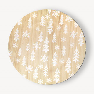 Lot de 12 assiettes de présentation effet bois SAPINS - Beige
