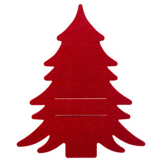 Lot de 4 porte-couverts en feutrine SAPIN - Rouge