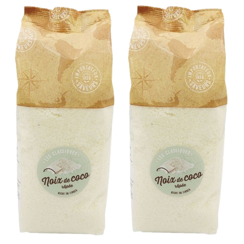Lot 2x Noix de coco râpée - Paquet 400g