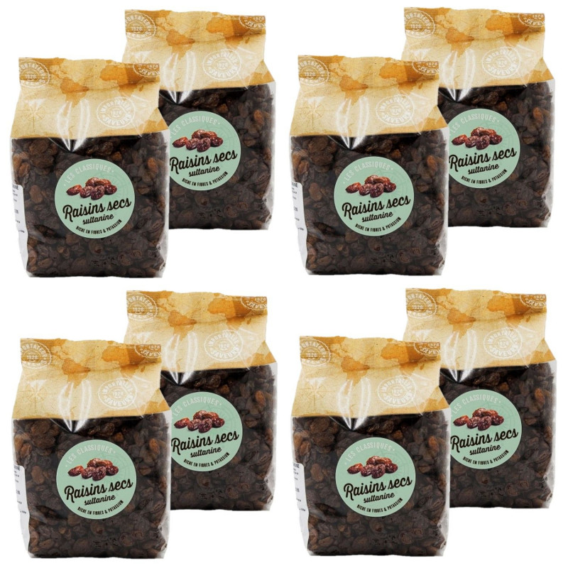 Lot 8x Raisins secs - Paquet 500g