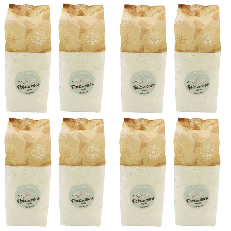 Lot 8x Noix de coco râpée - Paquet 400g