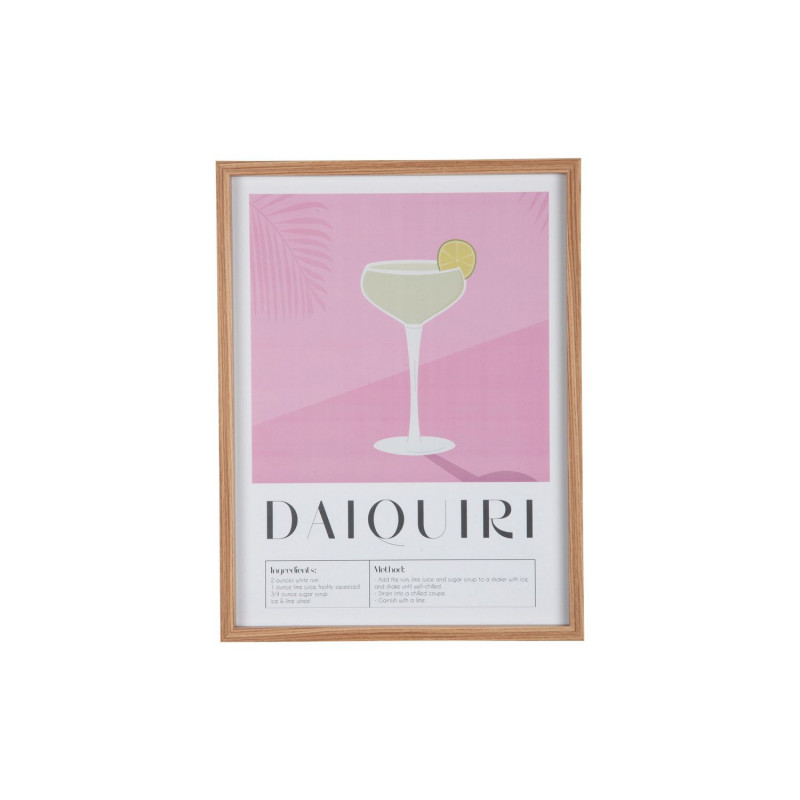 Affiche encadrée COCKTAIL - 31,5 x 41,5 cm - Rose