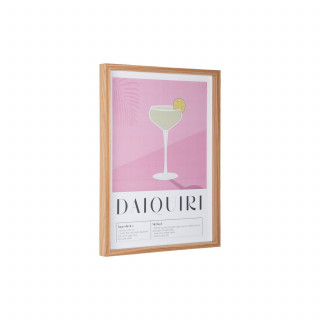 Affiche encadrée COCKTAIL - 31,5 x 41,5 cm - Rose