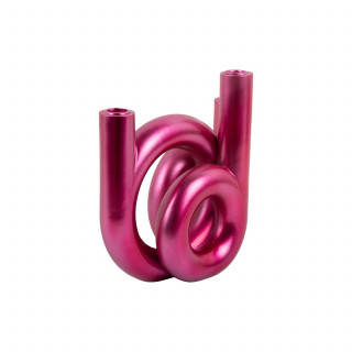 Bougeoir Anneaux moyen LOOPA - Rose