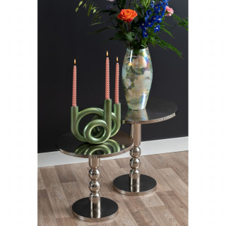 Table d'appoint en aluminium chromé ORION - Argent