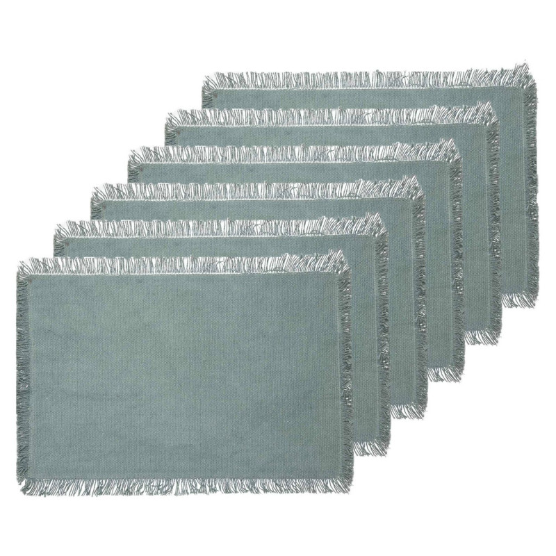Lot de 6 sets de table en coton céladon - 45 x 30 cm - MAHA