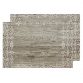 Lot de 2 Sets de table vinyl effet bois - 45 x 30 cm