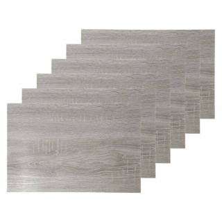 Lot de 6 sets de table rectangulaire Bois gris - 45 x 30 cm - Gris