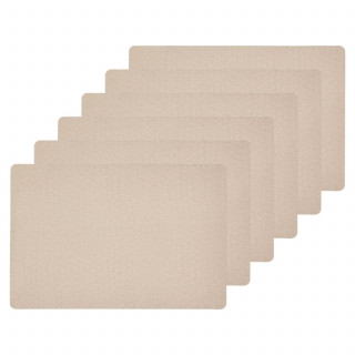 Lot de 6 sets de table effet tressé ELY - 49 x 33 cm - Beige