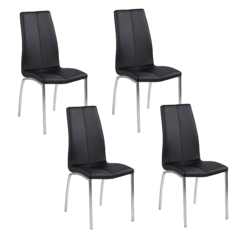 Lot de 4 chaises de salle à manger JOYA - Noir