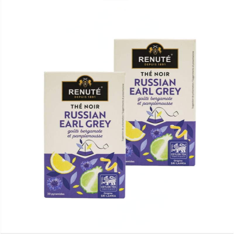 Lot 2x Thé noir Russian earl grey - Boîte 32g