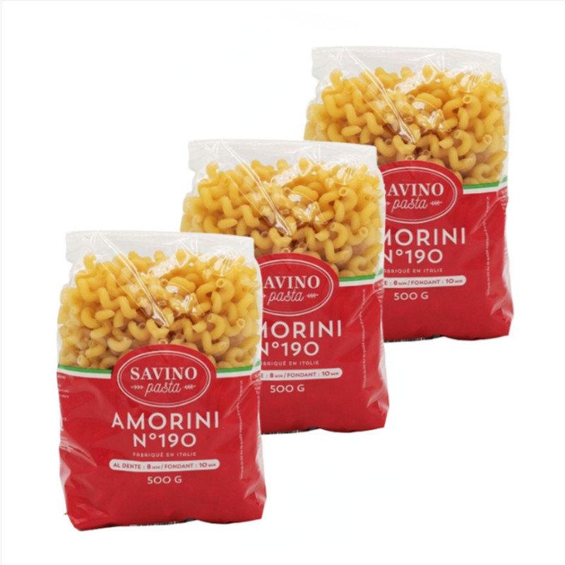 Lot 3x Pâtes Amorini n°190 - Paquet 500g