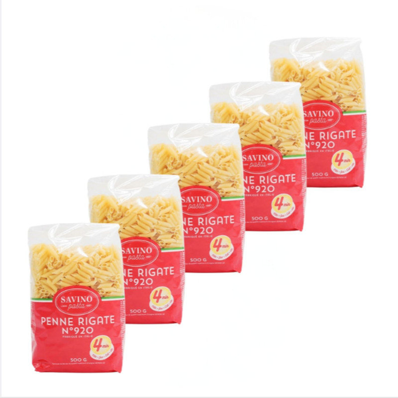Lot 5x Pâtes mini Penne Rigate n°920 cuisson express - Paquet 500g
