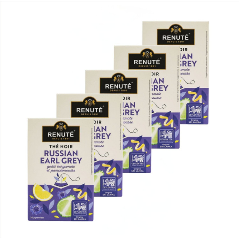 Lot 5x Thé noir Russian earl grey - Boîte 32g