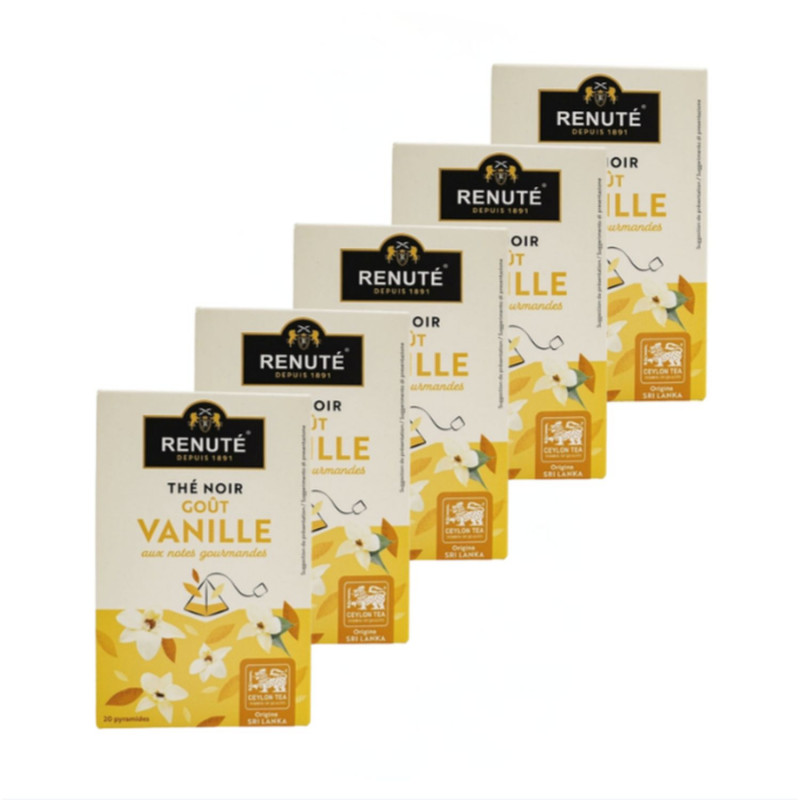 Lot 5x Thé noir à la vanille - Boîte 38g