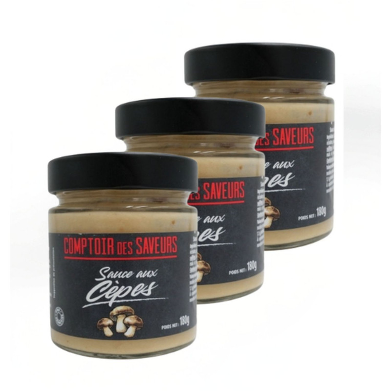 Lot 3x Sauce aux cèpes - Pot 180g