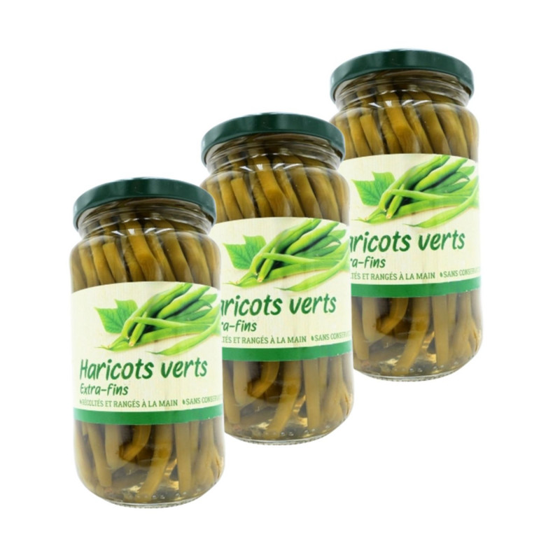 Lot 3x Haricots verts extra-fins - Bocal 330g