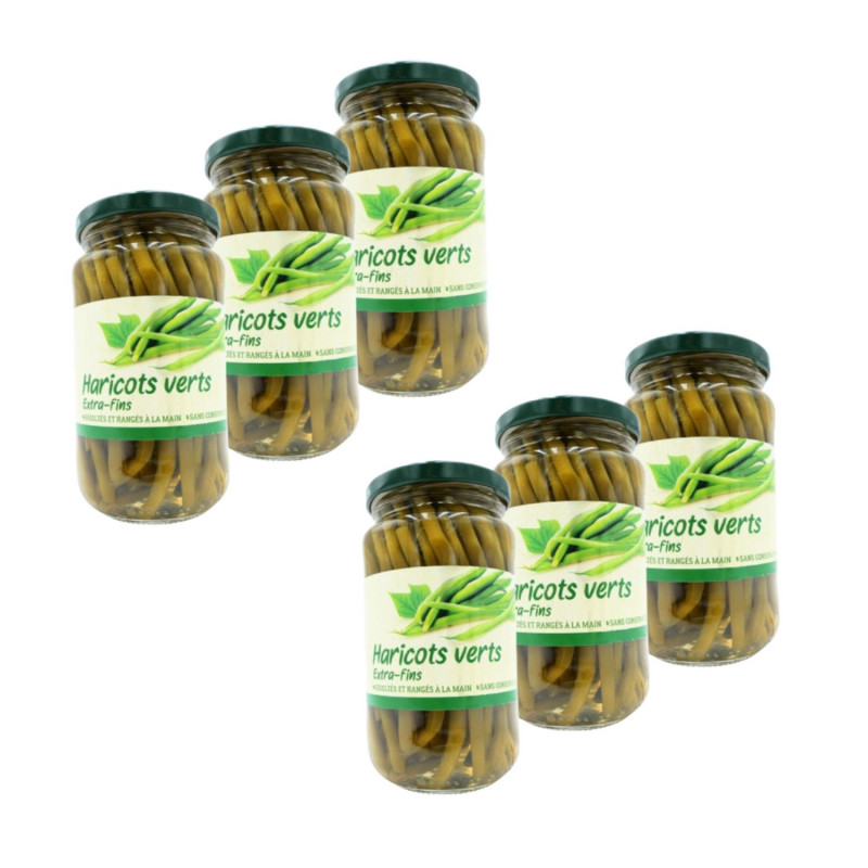 Lot 6x Haricots verts extra-fins - Bocal 330g