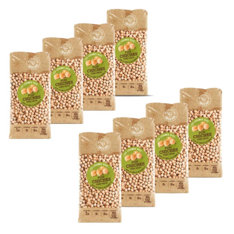 Lot 8x Pois chiches très gros - Paquet 1kg