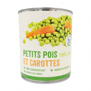 Lot 12x Petits pois très fins et carottes - Conserve 800g
