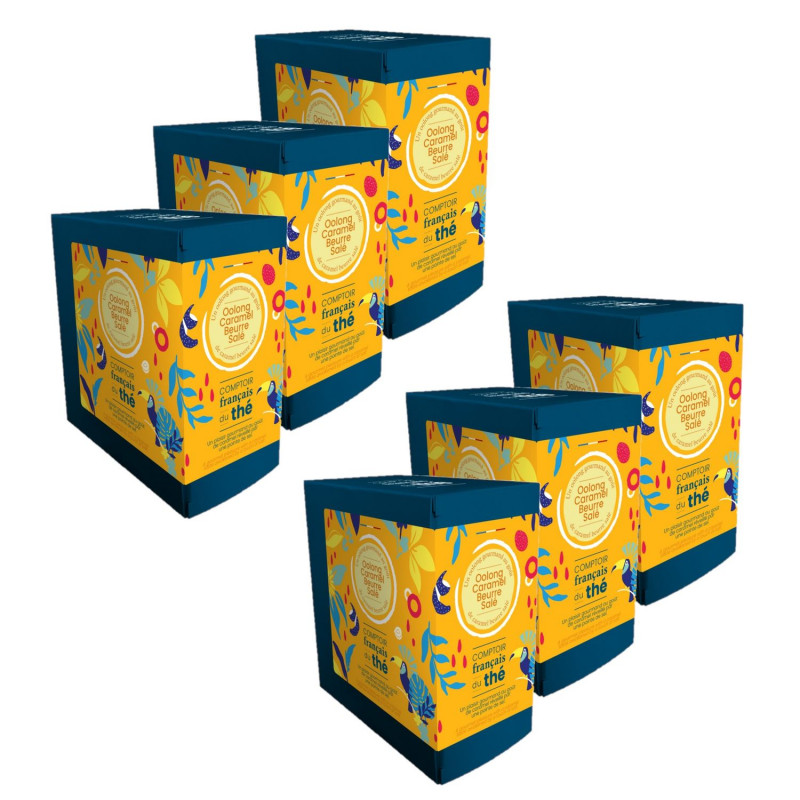 Lot 6x Thé Oolong caramel beurre salé - 20 sachets - Boîte 40g